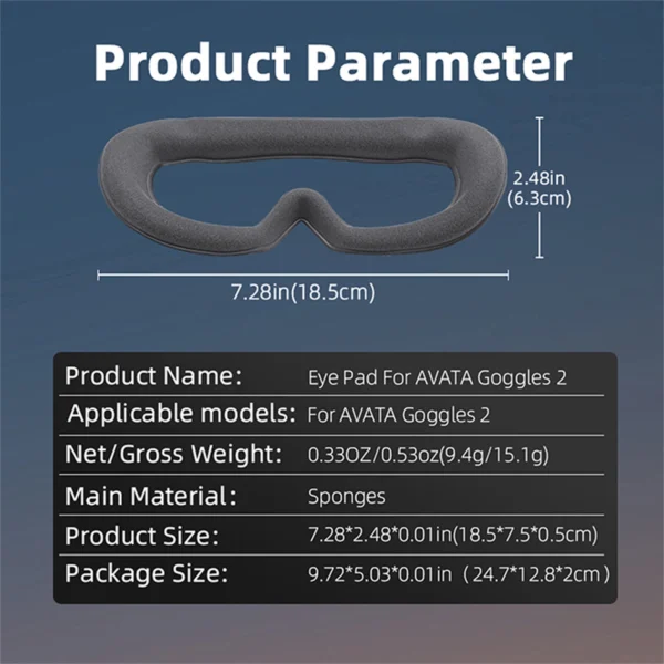 Almohadilla para Gafas DJI Goggles 2 / 3