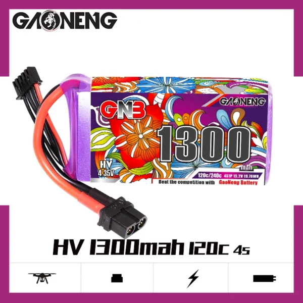 GAONENG GNB LiHV 4S 15.2V 1300mAh 120C XT60 Batería LiPo