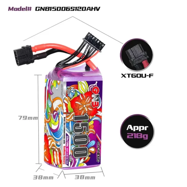 Batería LiPo GAONENG GNB LiHV 6S 22,8V 1500mAh 120C XT60
