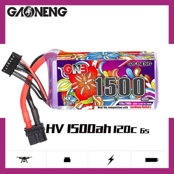 Batería LiPo GAONENG GNB LiHV 6S 22,8V 1500mAh 120C XT60